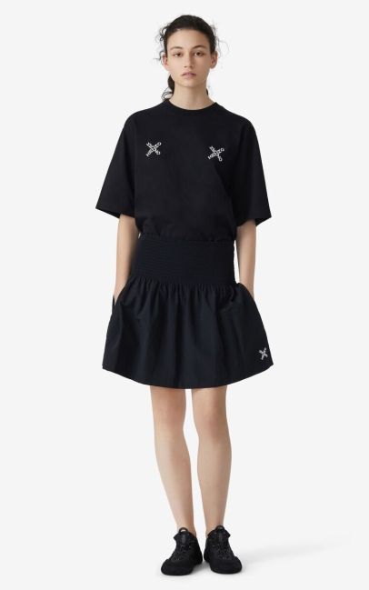 Kenzo Women Kenzo Sport 'little X' Flared Skirt Black